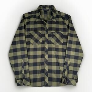 Kuiu Buffalo Check Flannel Shirt Mens Size XL Green Black Plaid Work Field